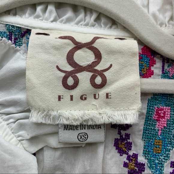 FIGUE Cotton Tassel Peasant Blouse XS - Picture 2 of 9